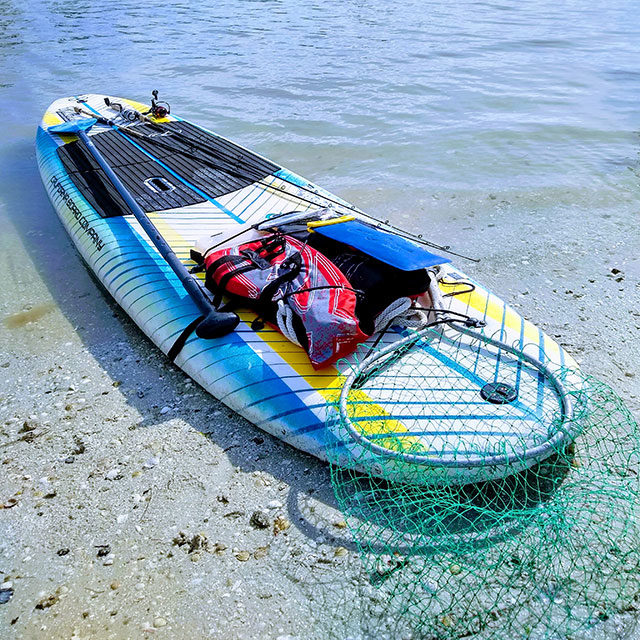 paddle board fishing setup